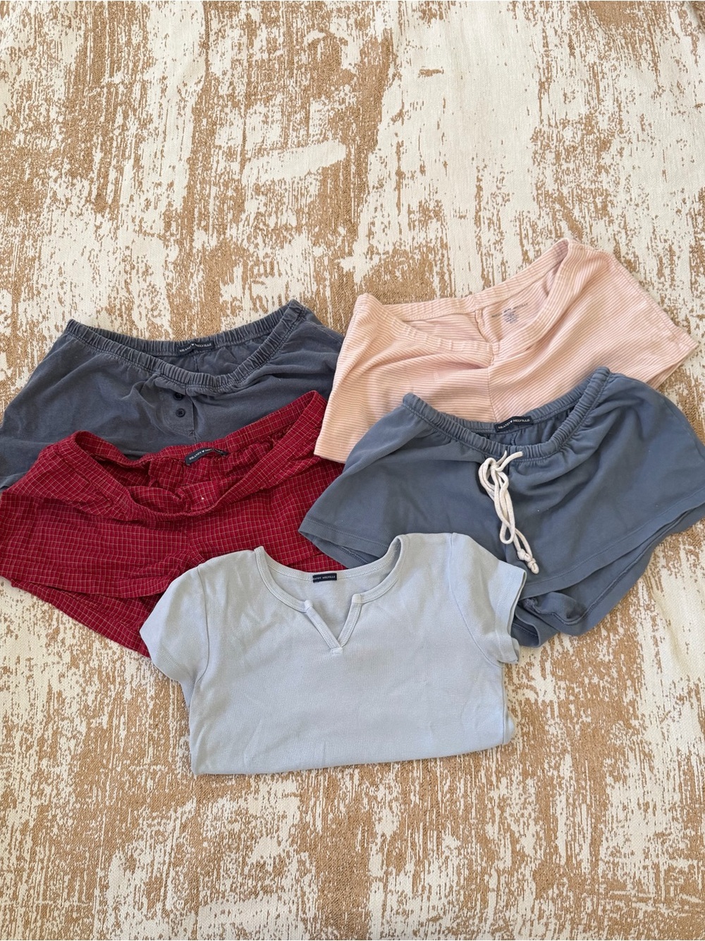Brandy Melville Mixed Short Sleeve Tops - Pink, Red, Light Blue, Slate